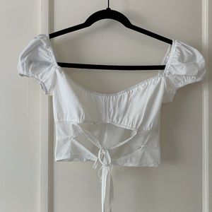 Puffer sleeve crop top